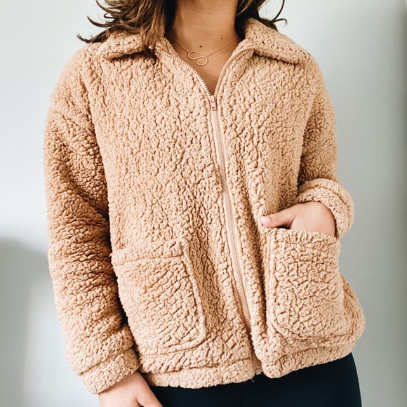 Pink Rose Jackets & Blazers - Teddy Bear Jacket